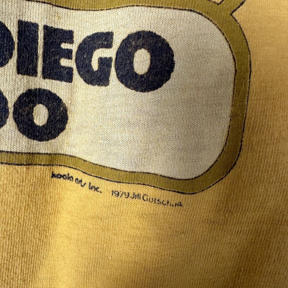 VTG 1979 San Diego Zoo Hanes Mustard Yellow Koala Youth L 14-16 Single Stitch - Picture 3 of 12